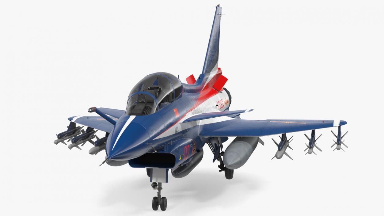 3D Chengdu J10 S Aerobatic Team Fighter Jet Armed