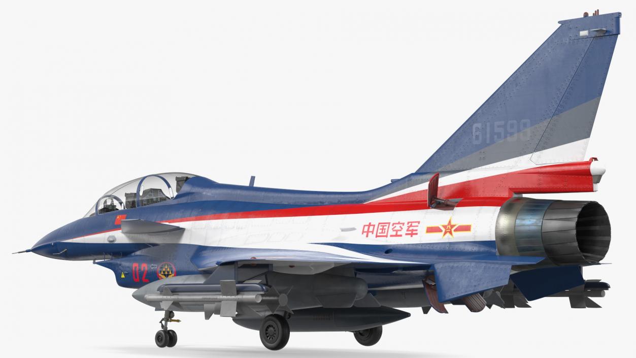 3D Chengdu J10 S Aerobatic Team Fighter Jet Armed