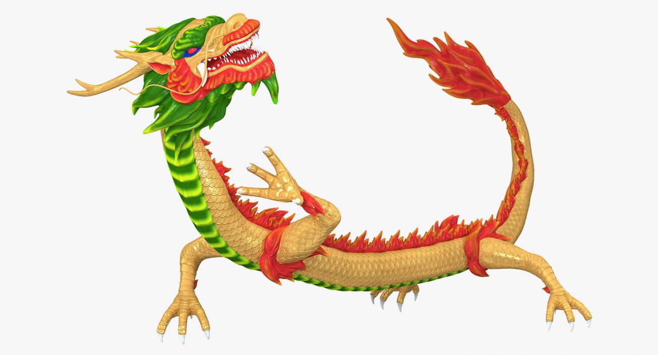 3D model Colorful Chinese Dragon Rigged