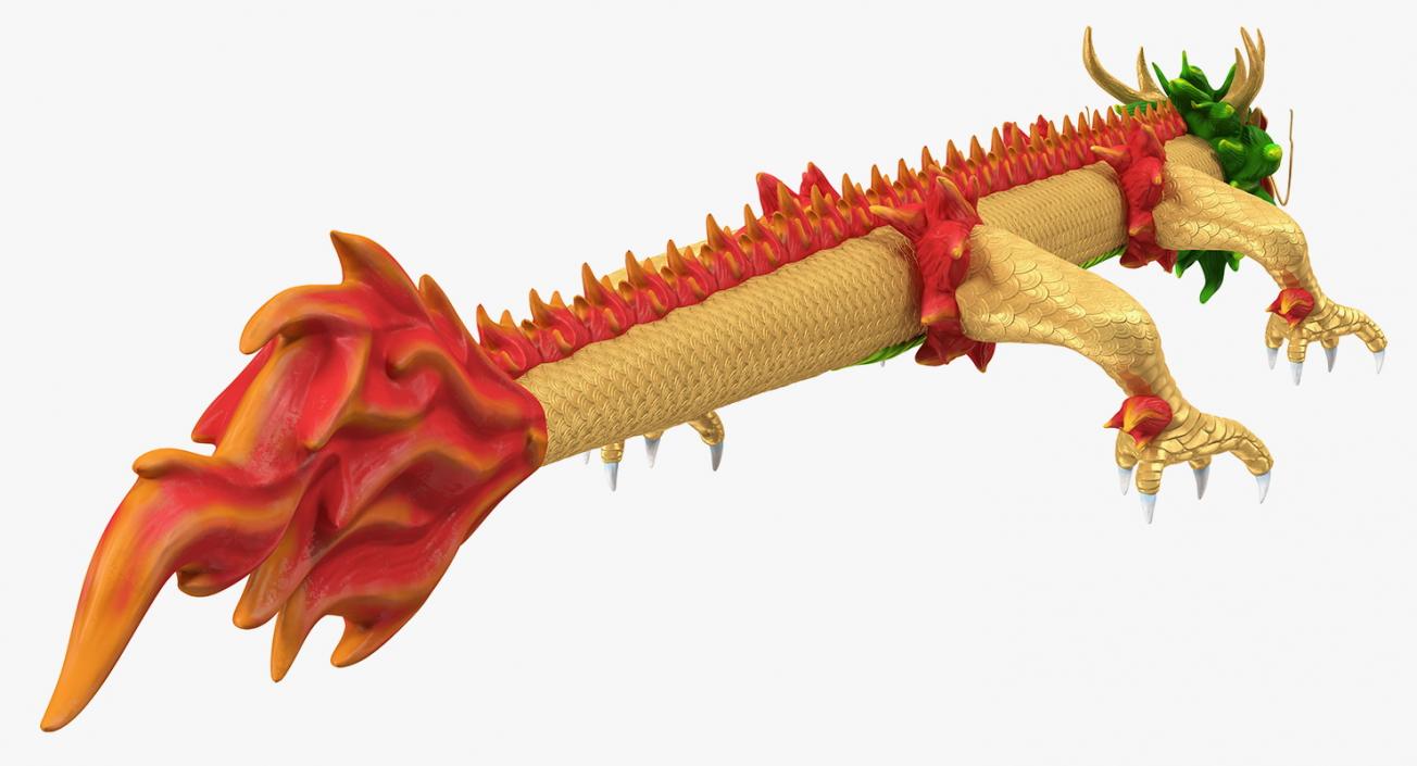 3D model Colorful Chinese Dragon Rigged