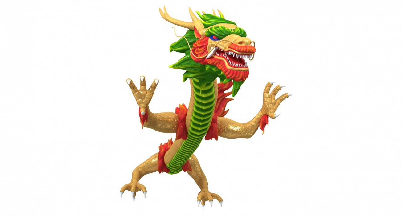 3D model Colorful Chinese Dragon Rigged