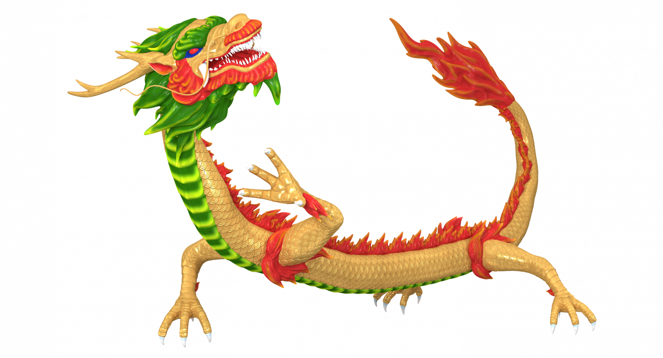 3D model Colorful Chinese Dragon Rigged