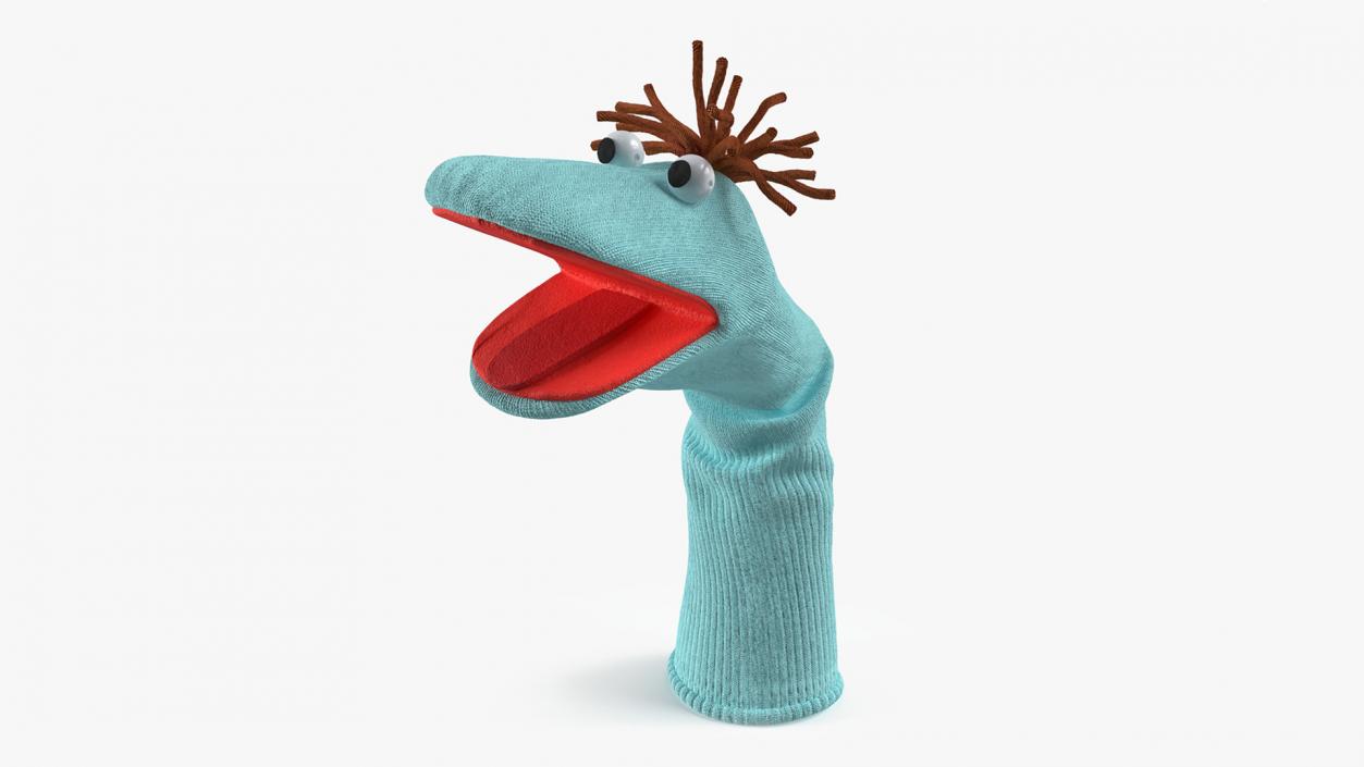 3D Sock Puppet Boy Blue Rigged for Maya