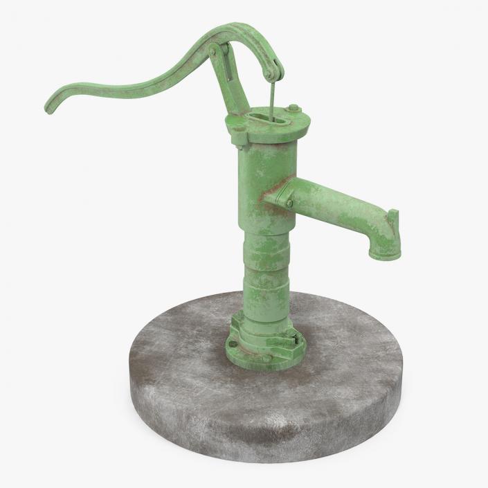 3D Old Hand Water Pump Rigged