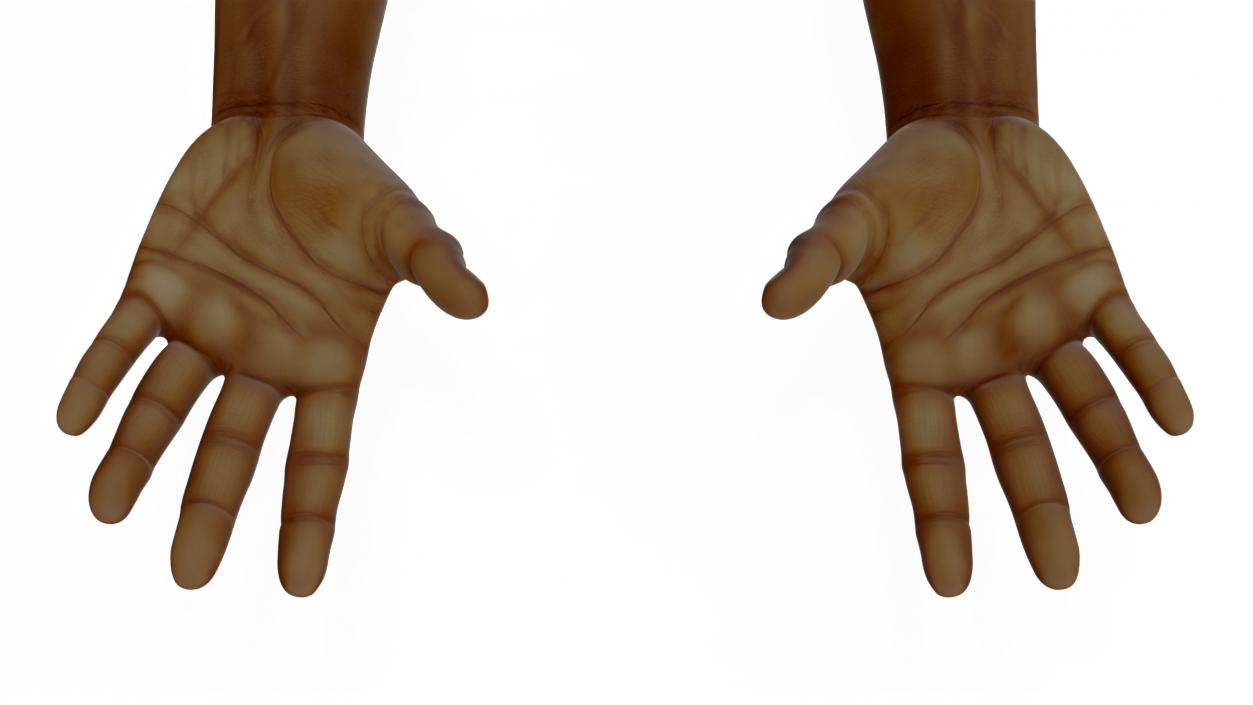 3D model Afro American Man Hands Rigged