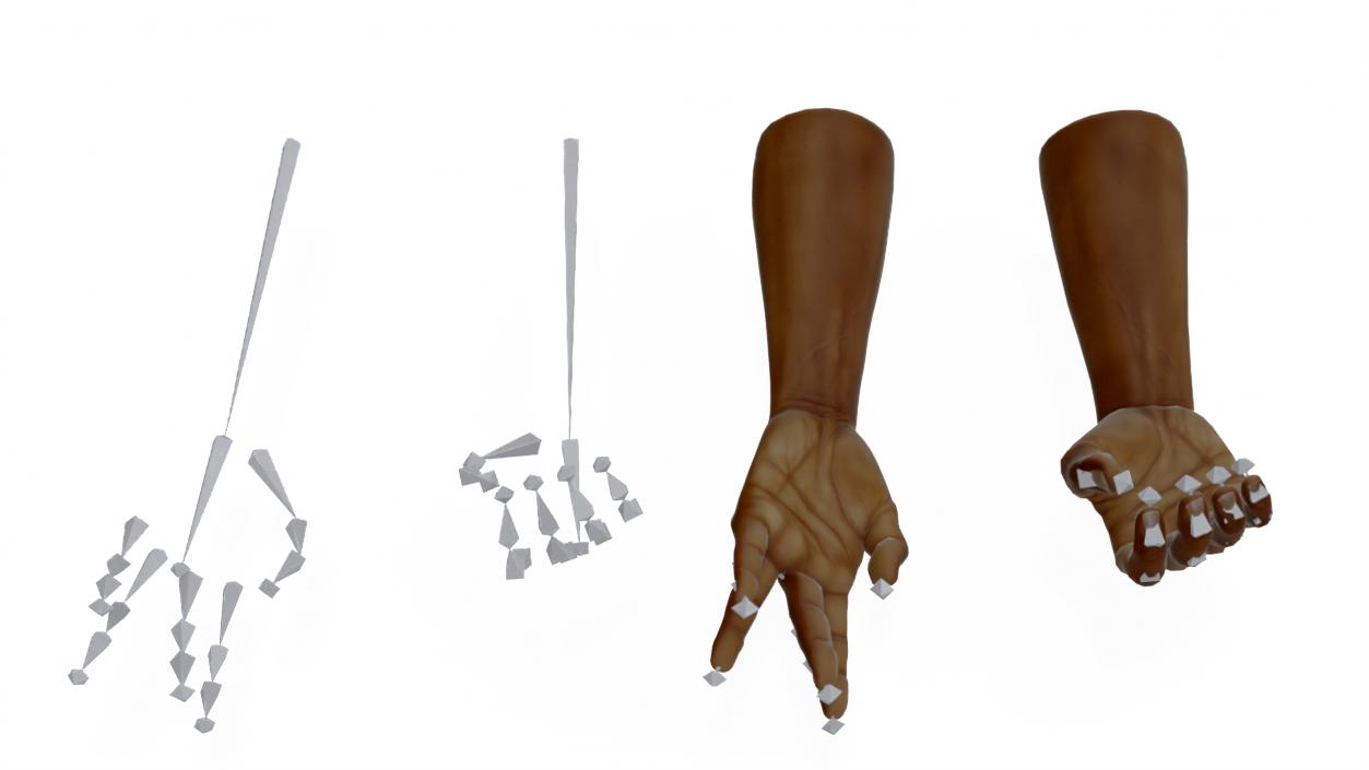 3D model Afro American Man Hands Rigged