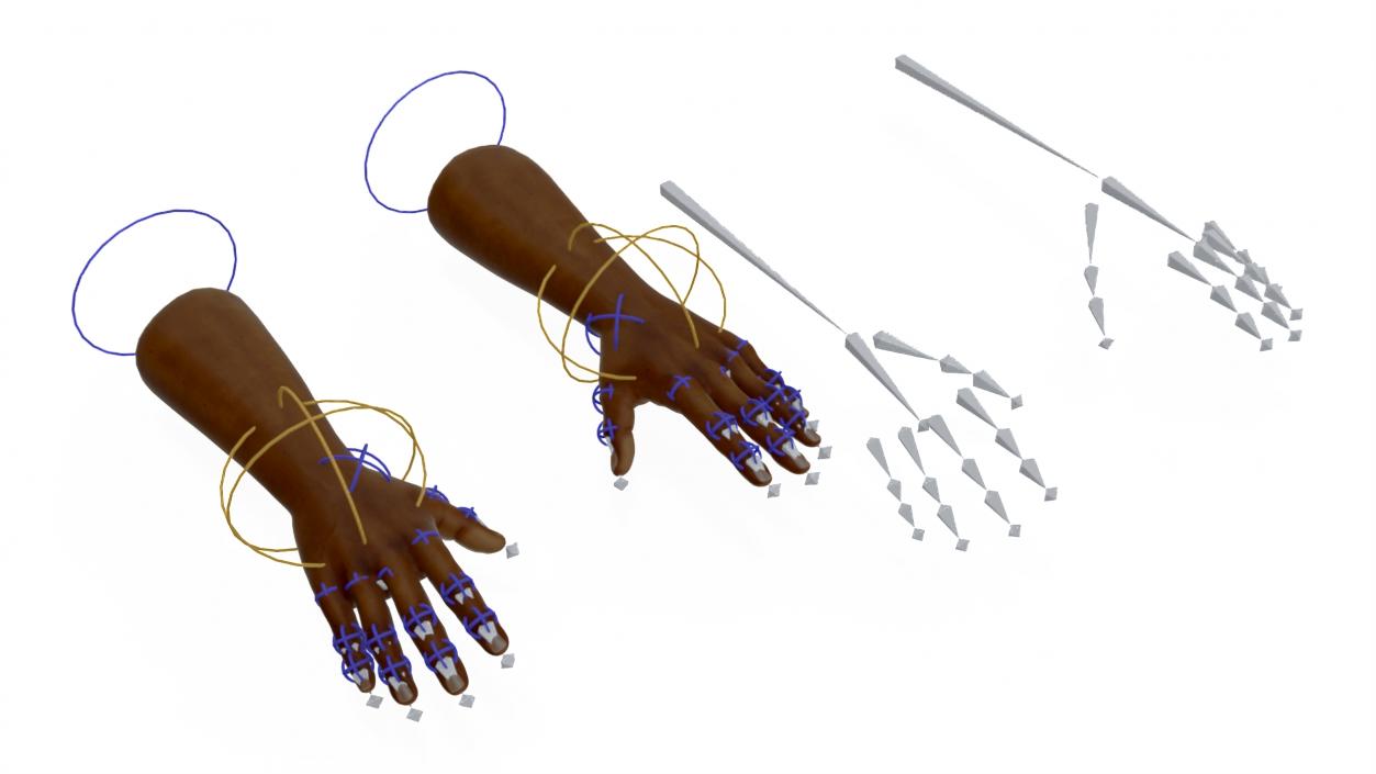 3D model Afro American Man Hands Rigged