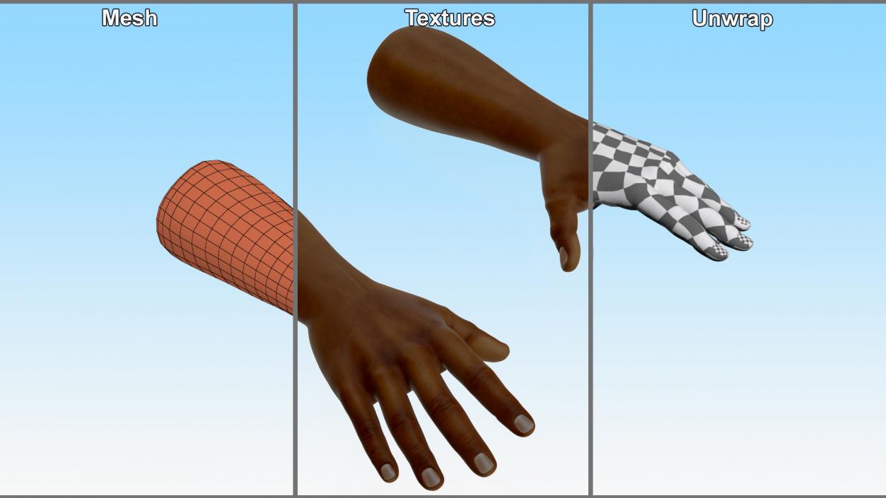 3D model Afro American Man Hands Rigged