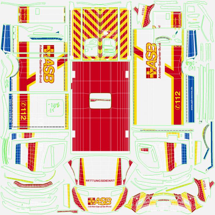 ASB Mercedes Sprinter Ambulance Simple Interior 3D