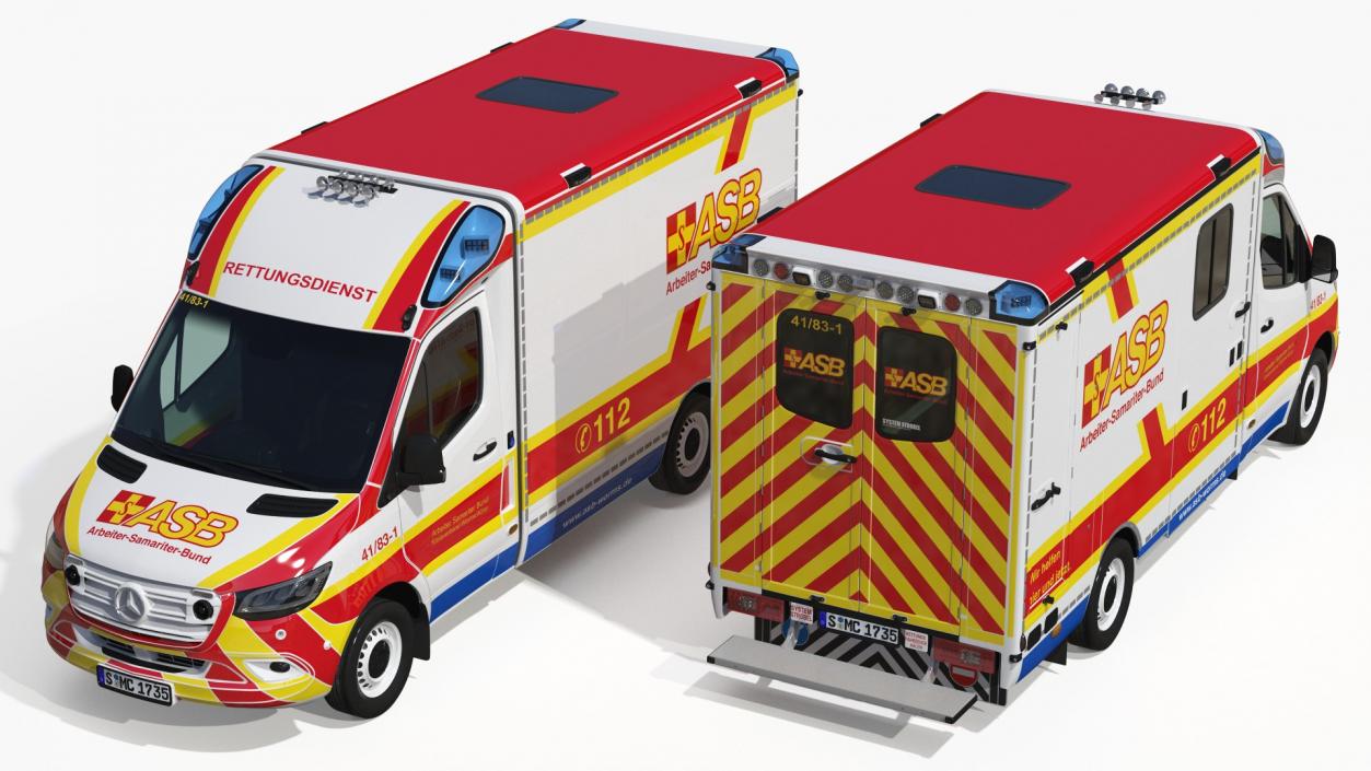 ASB Mercedes Sprinter Ambulance Simple Interior 3D