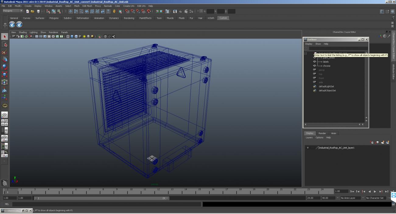 3D Industrial Rooftop AC Unit