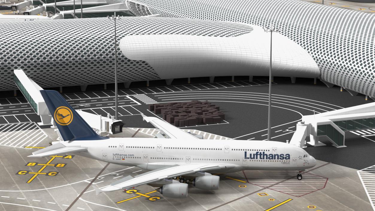 3D Airport Infrastructure With Aircraft