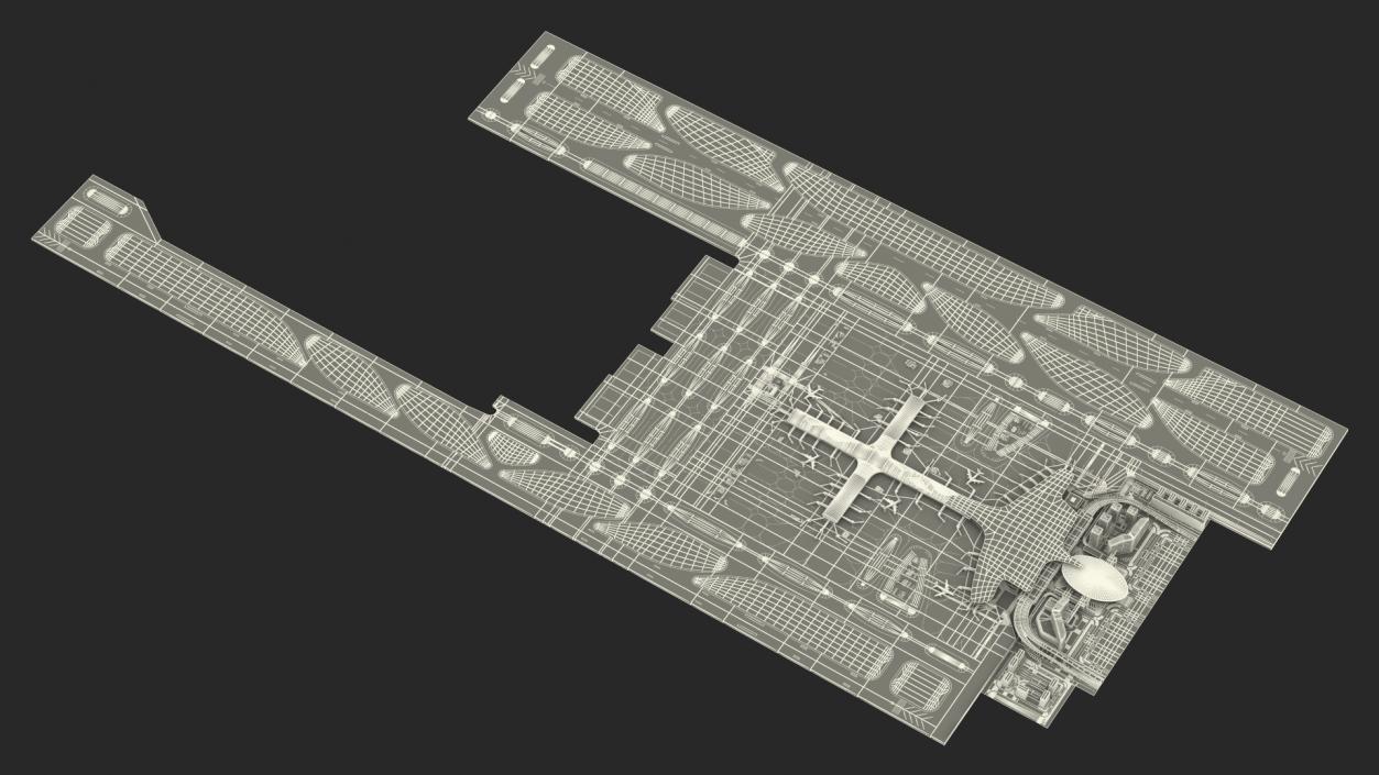 3D Airport Infrastructure With Aircraft