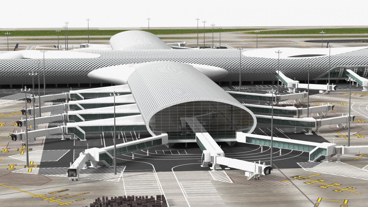 3D Airport Infrastructure With Aircraft