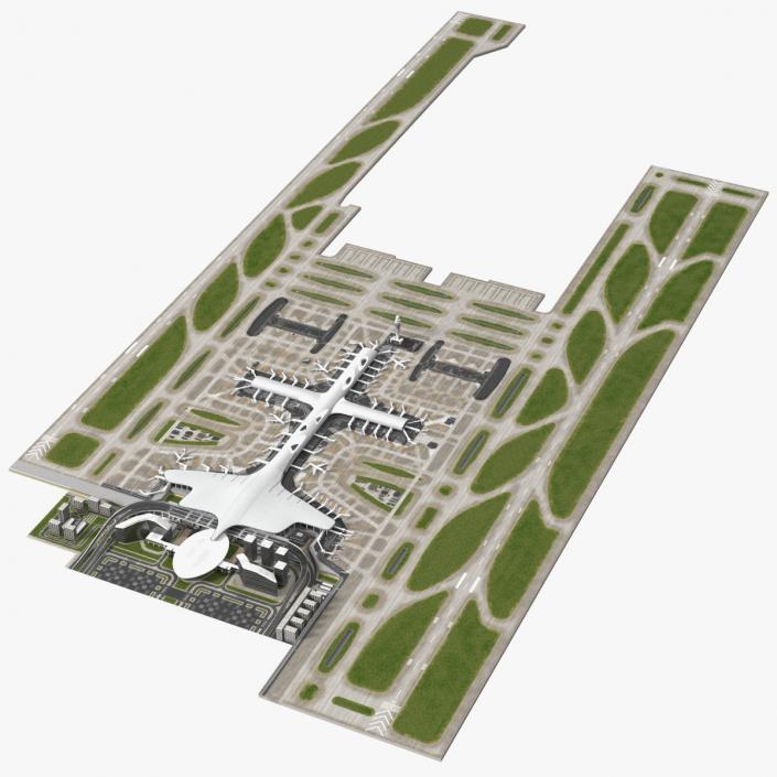 3D Airport Infrastructure With Aircraft