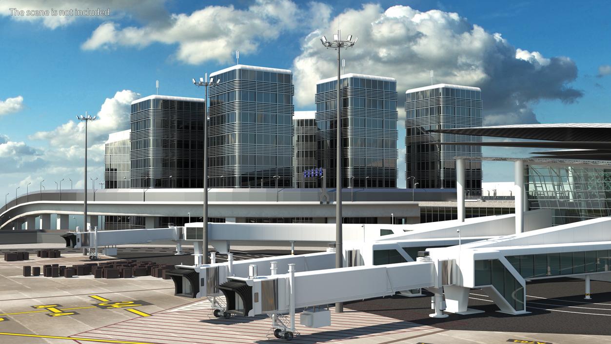 3D Airport Infrastructure With Aircraft