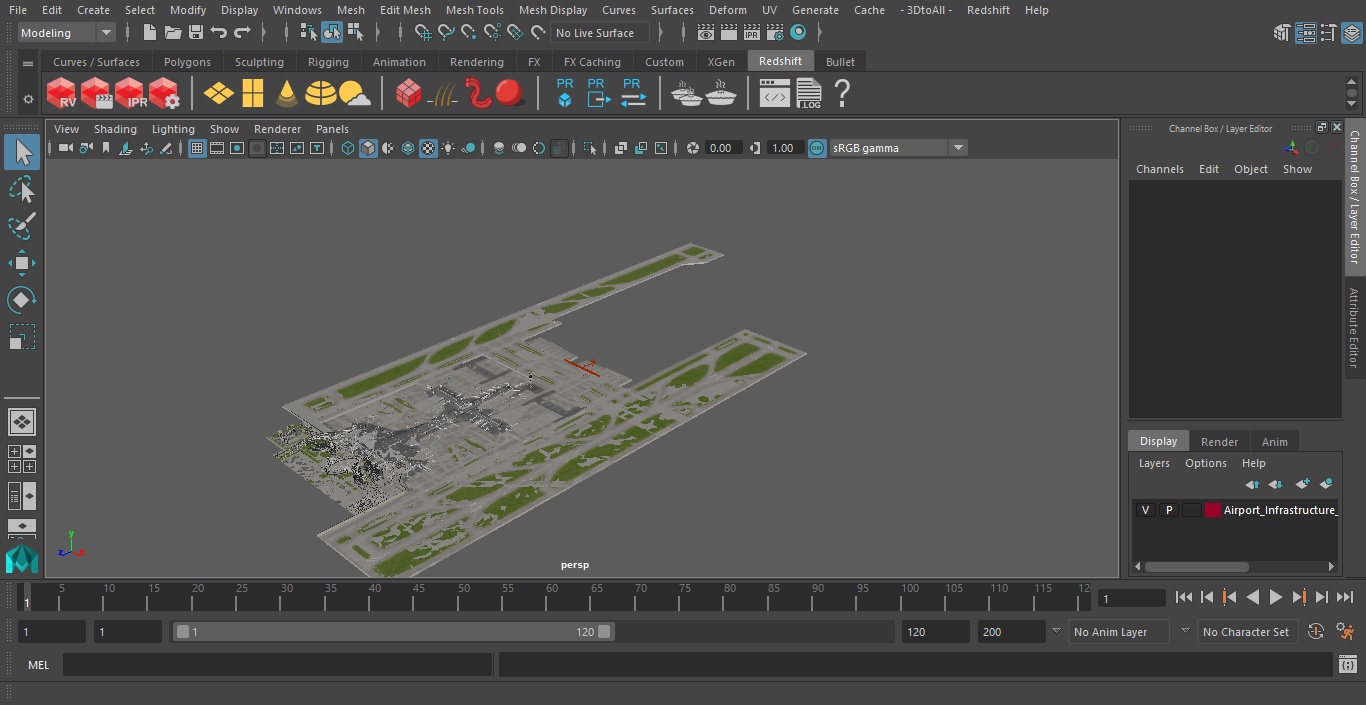 3D Airport Infrastructure With Aircraft