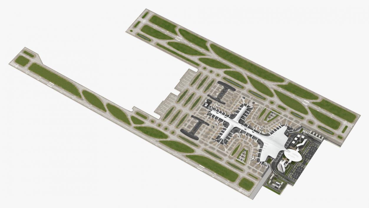 3D Airport Infrastructure With Aircraft