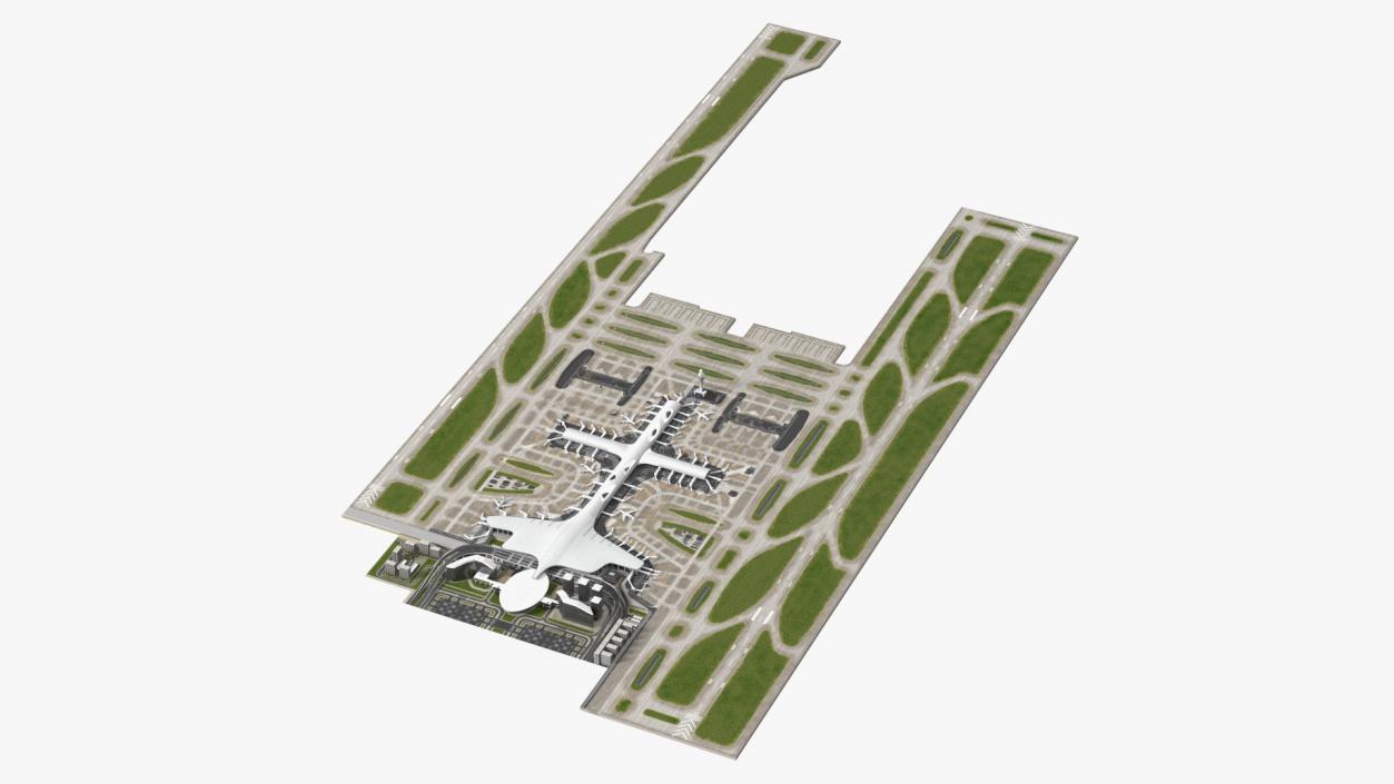 3D Airport Infrastructure With Aircraft