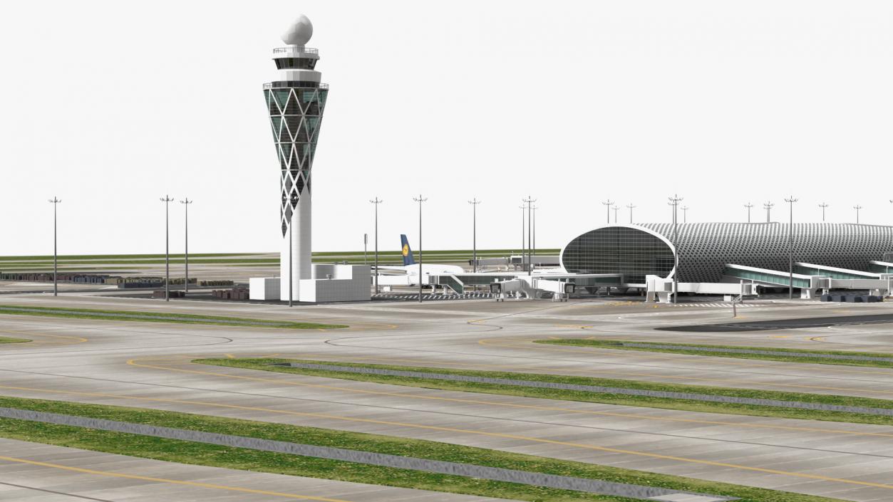 3D Airport Infrastructure With Aircraft