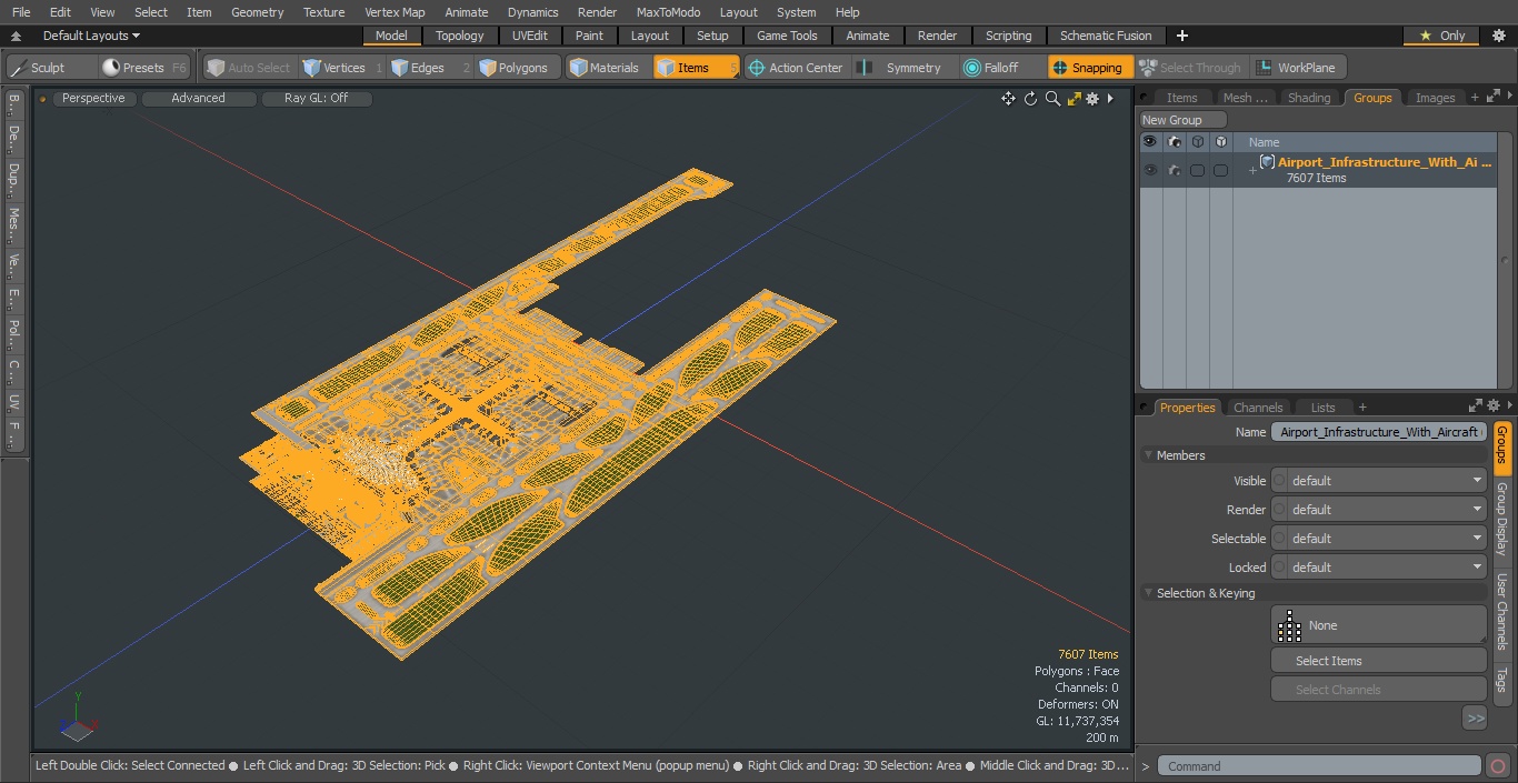 3D Airport Infrastructure With Aircraft