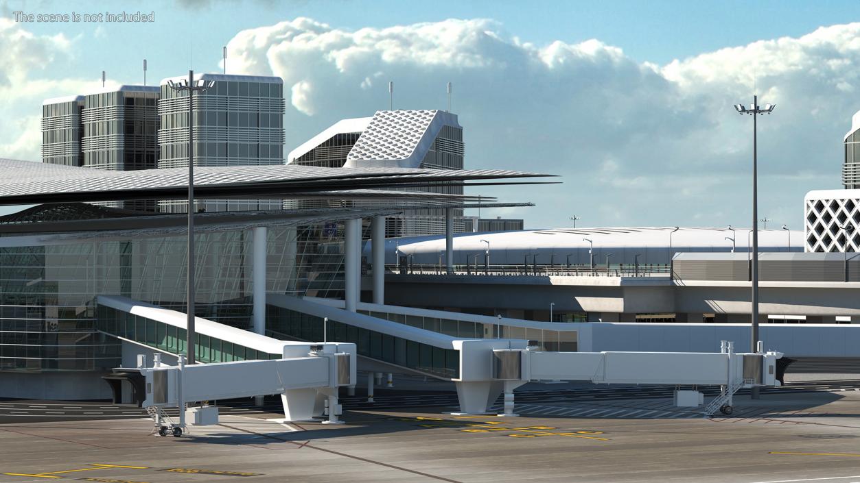 3D Airport Infrastructure With Aircraft