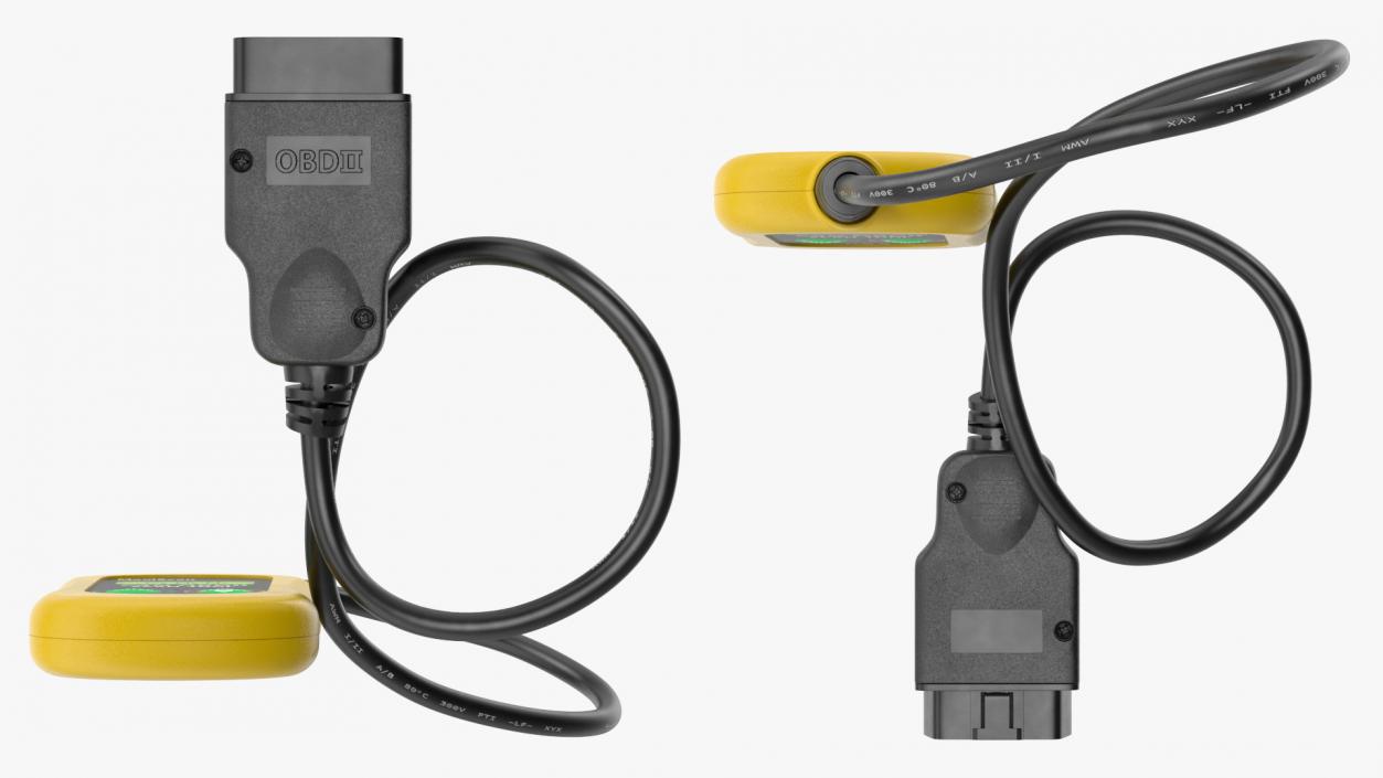 3D OBD2 Code Reader Yellow Vertical Position