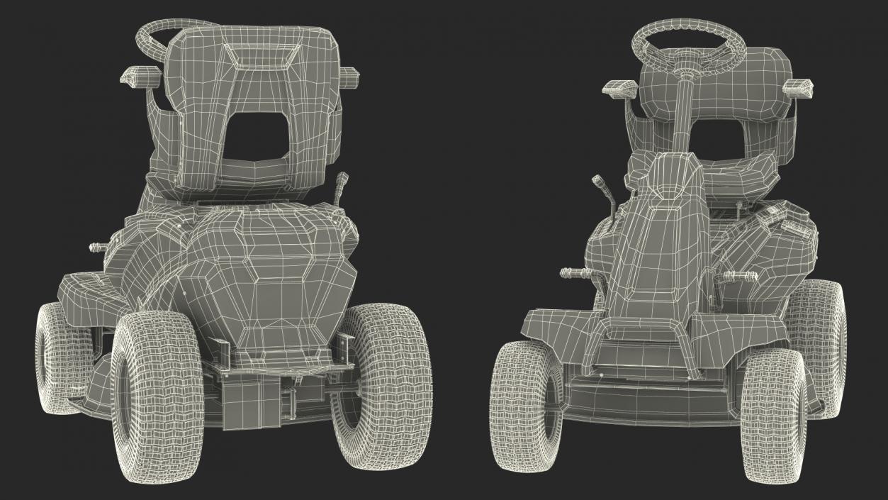 Electric Riding Lawn Mower Cub Cadet CC30E Rigged 3D model