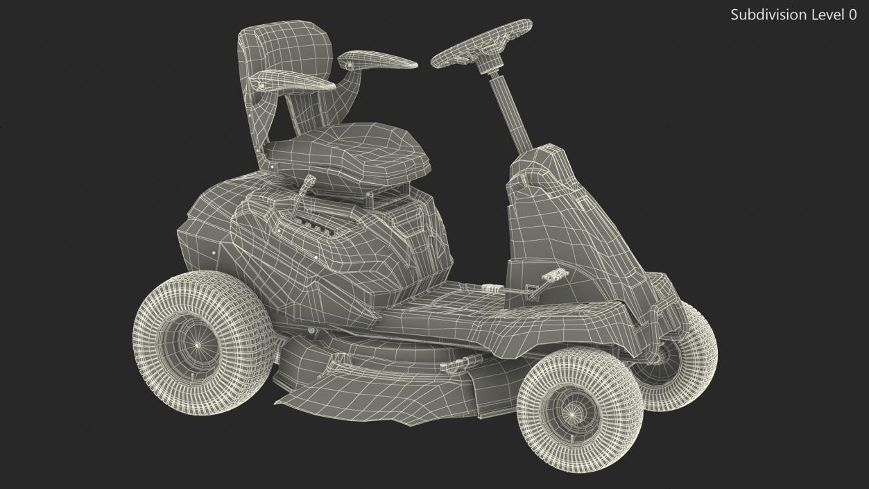 Electric Riding Lawn Mower Cub Cadet CC30E Rigged 3D model