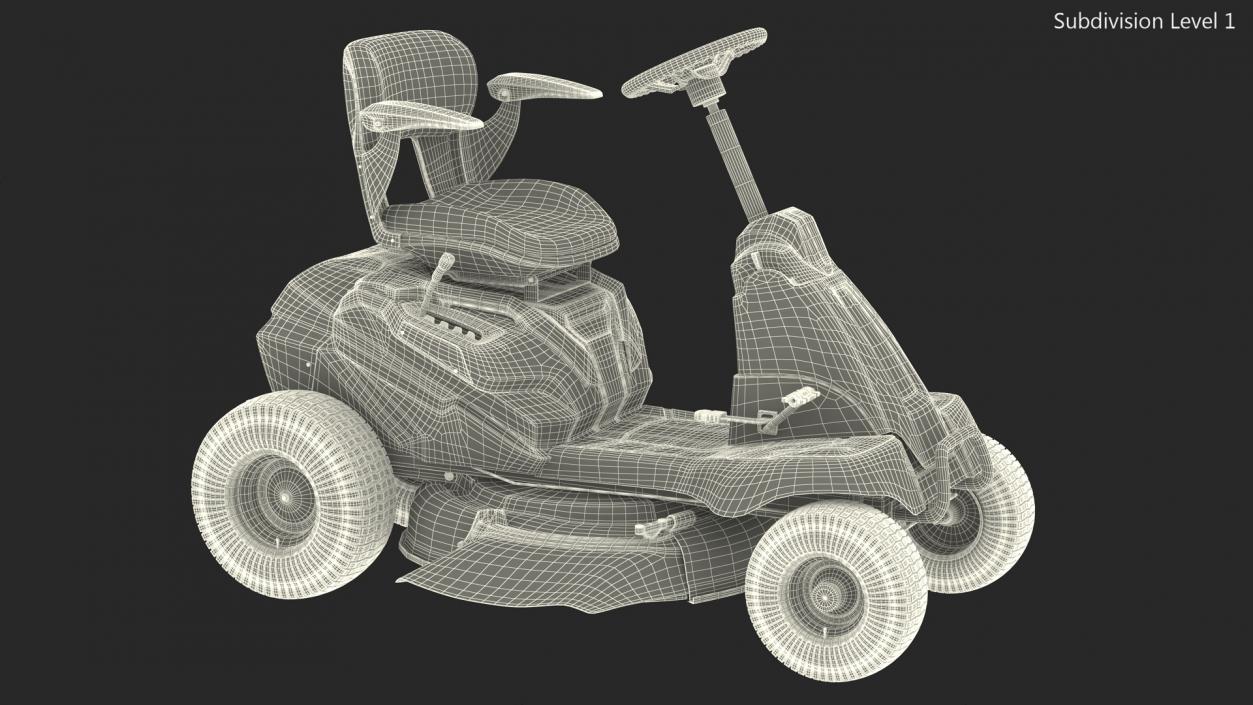 Electric Riding Lawn Mower Cub Cadet CC30E Rigged 3D model