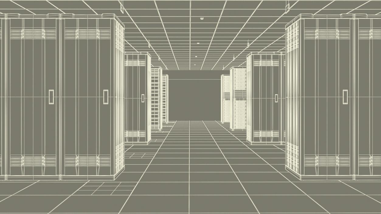 3D model Server Room No Light