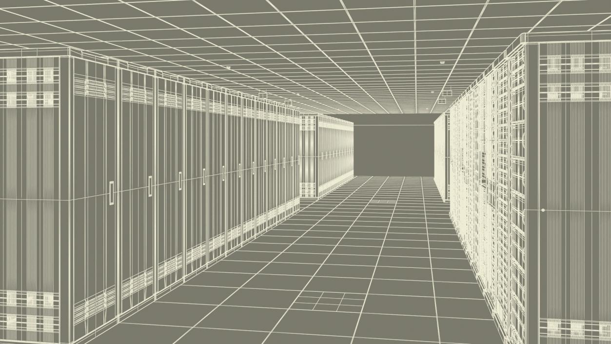 3D model Server Room No Light