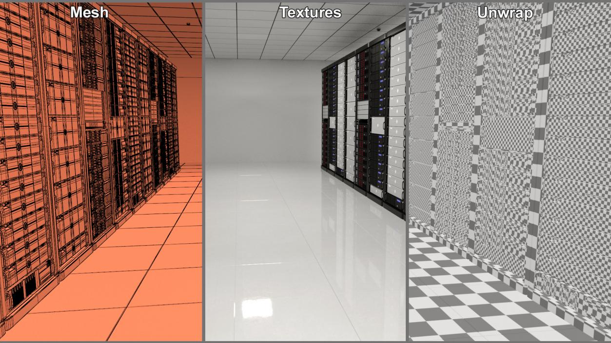 3D model Server Room No Light