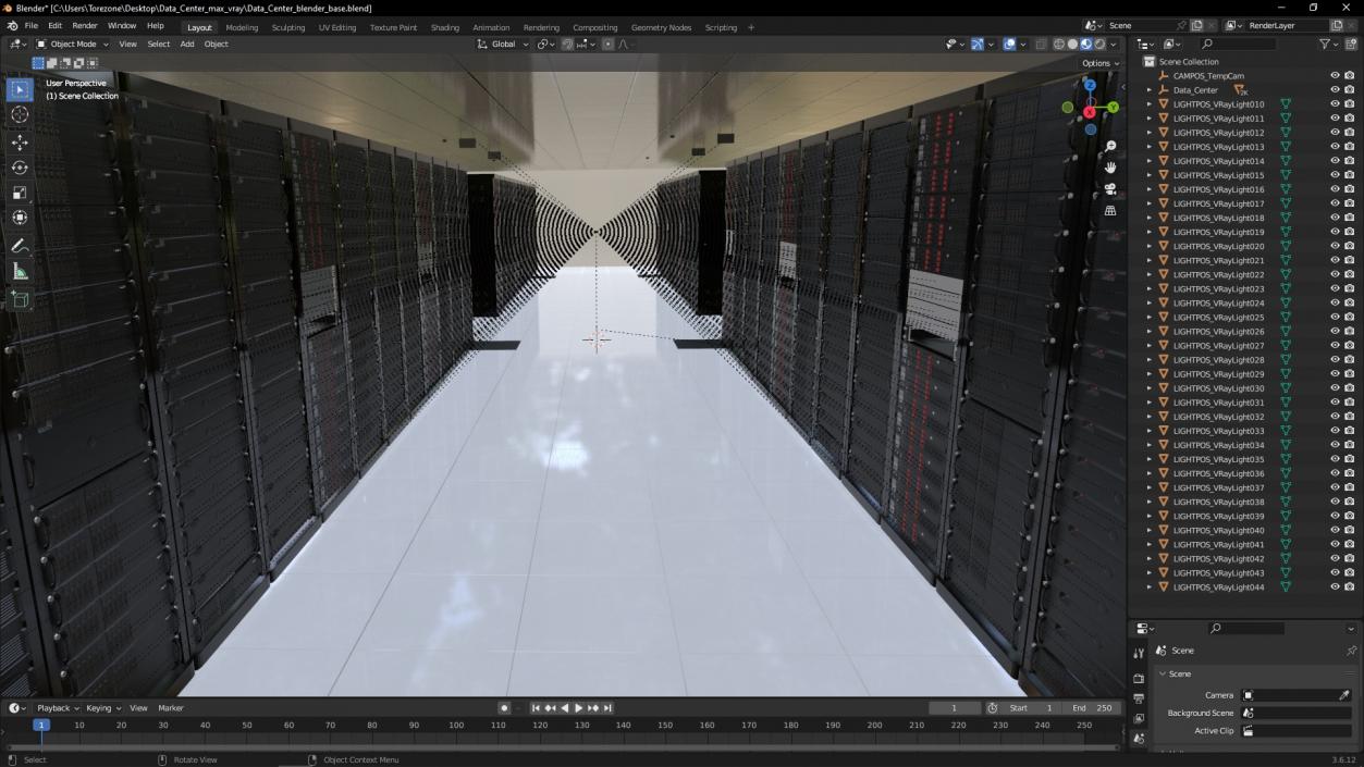 3D model Server Room No Light