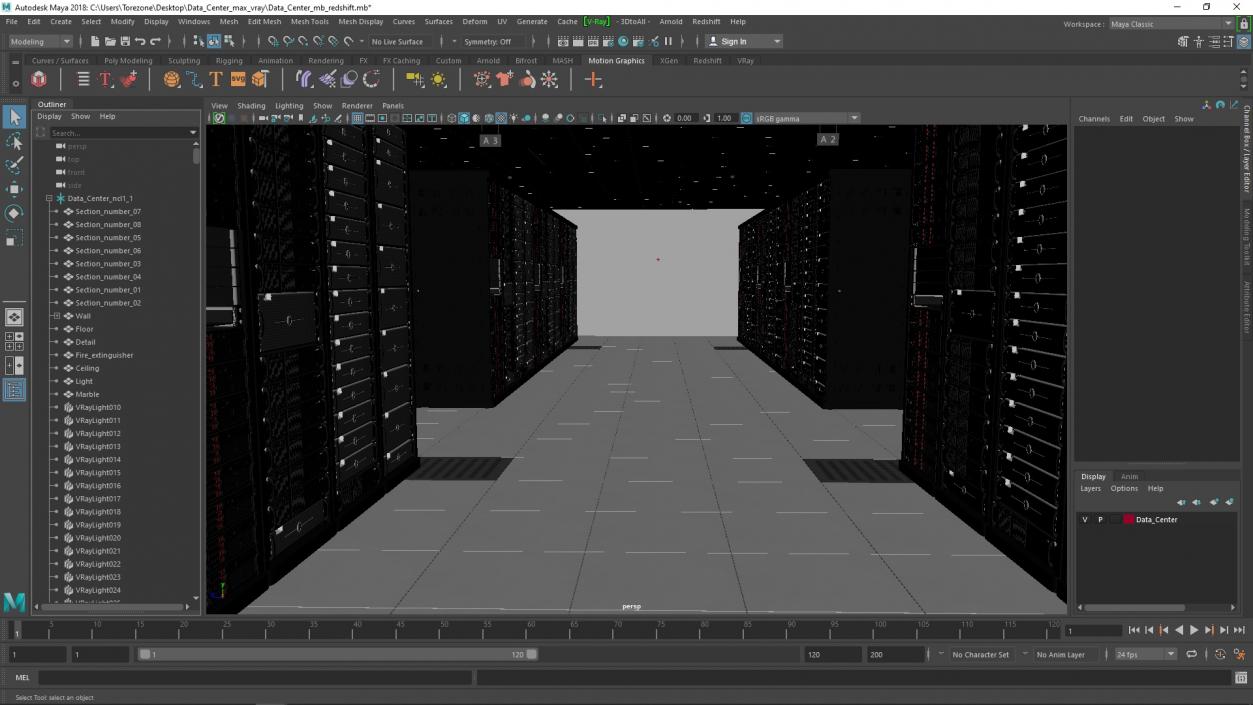 3D model Server Room No Light