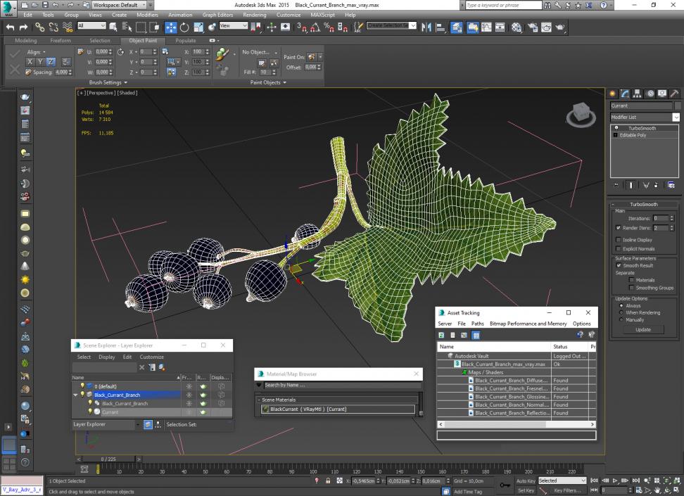 3D model Black Currant Branch