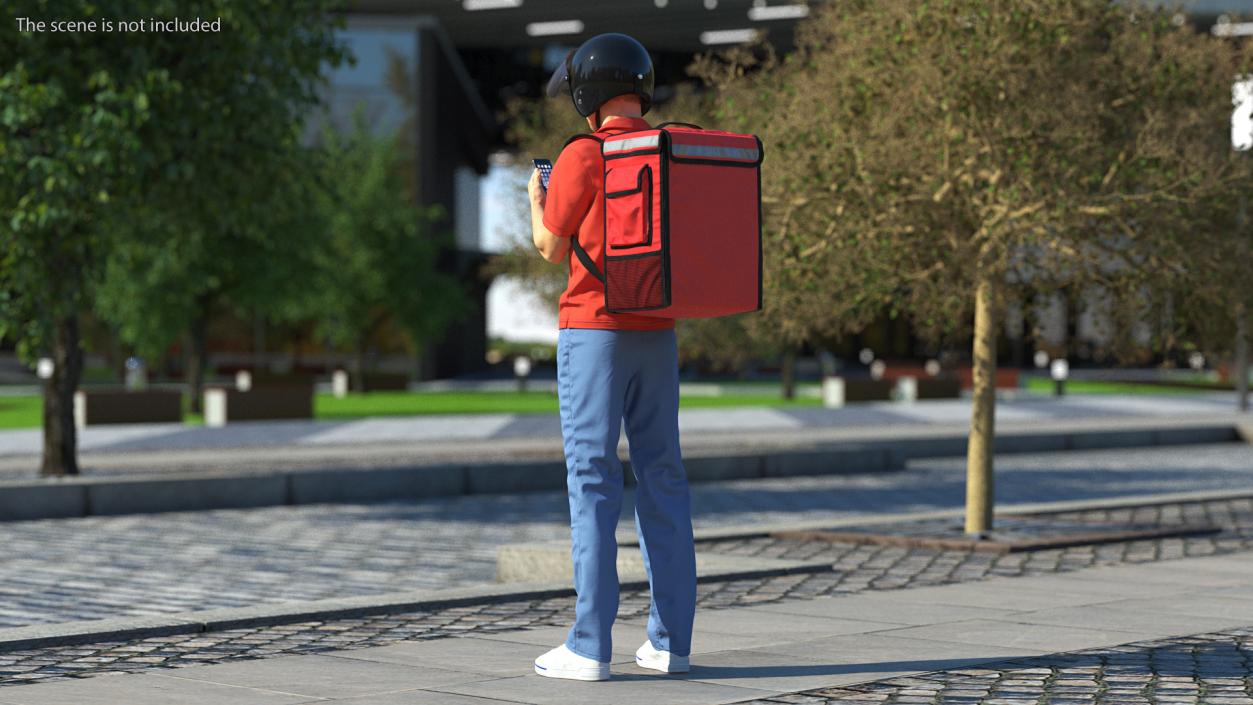 3D model Food Delivery Man Standing Pose Fur