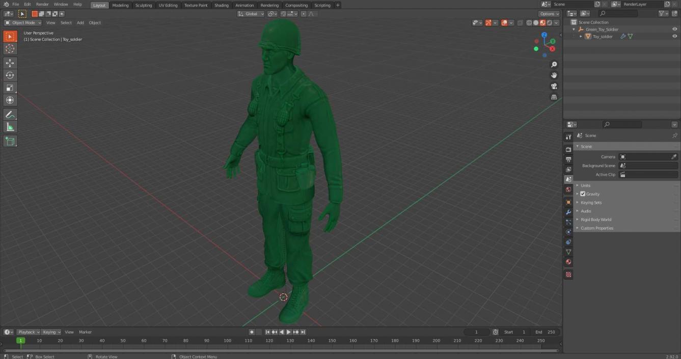 Green Toy Soldier 3D