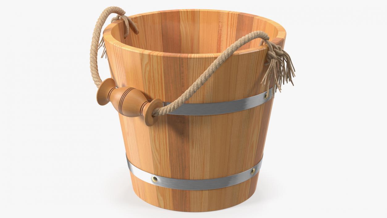 Wooden Sauna Bucket 3D model