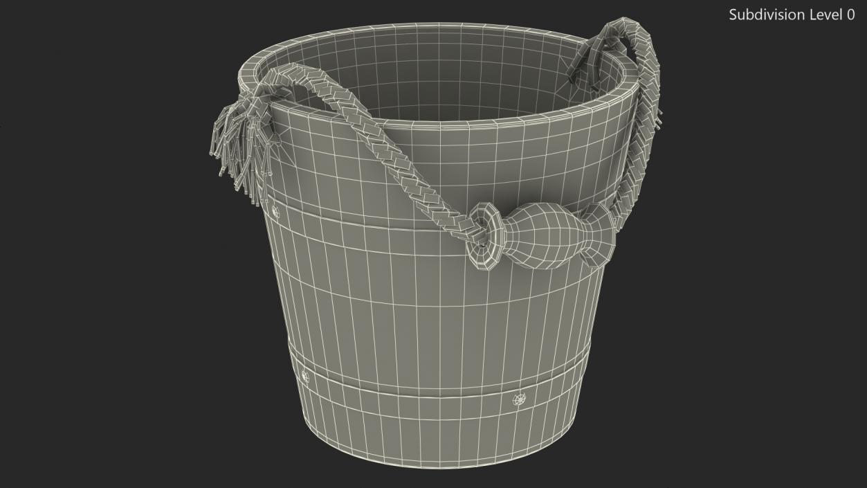 Wooden Sauna Bucket 3D model