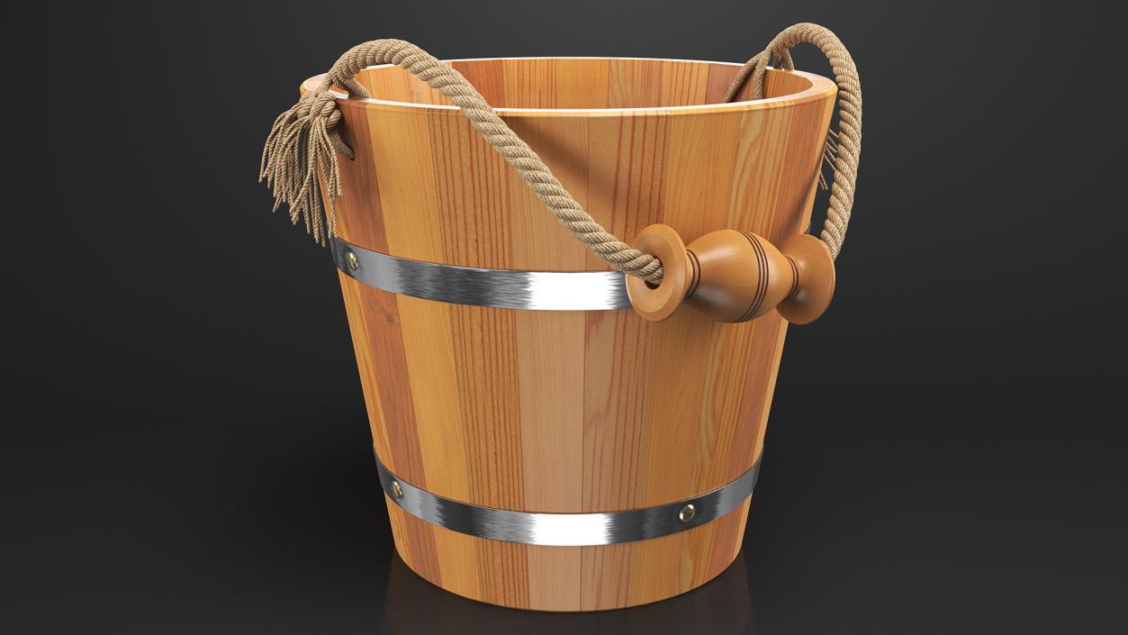 Wooden Sauna Bucket 3D model