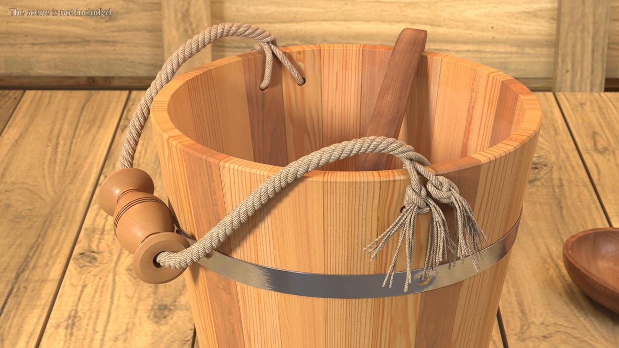 Wooden Sauna Bucket 3D model