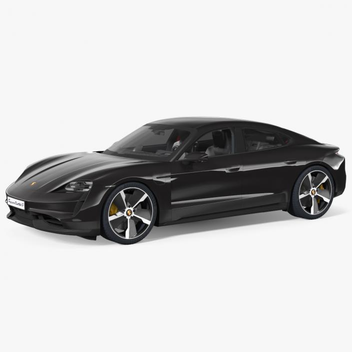 3D Porsche Taycan Turbo S 2020 Black model