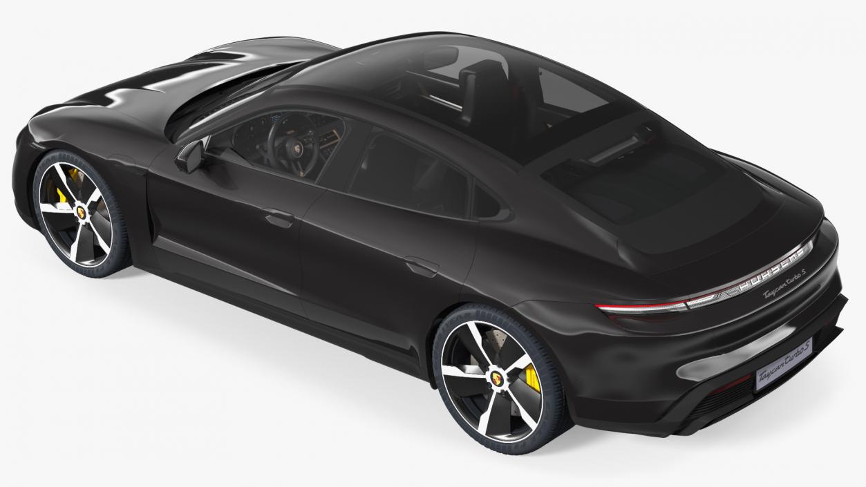 3D Porsche Taycan Turbo S 2020 Black model