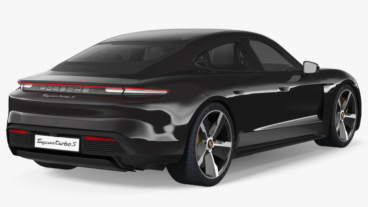 3D Porsche Taycan Turbo S 2020 Black model