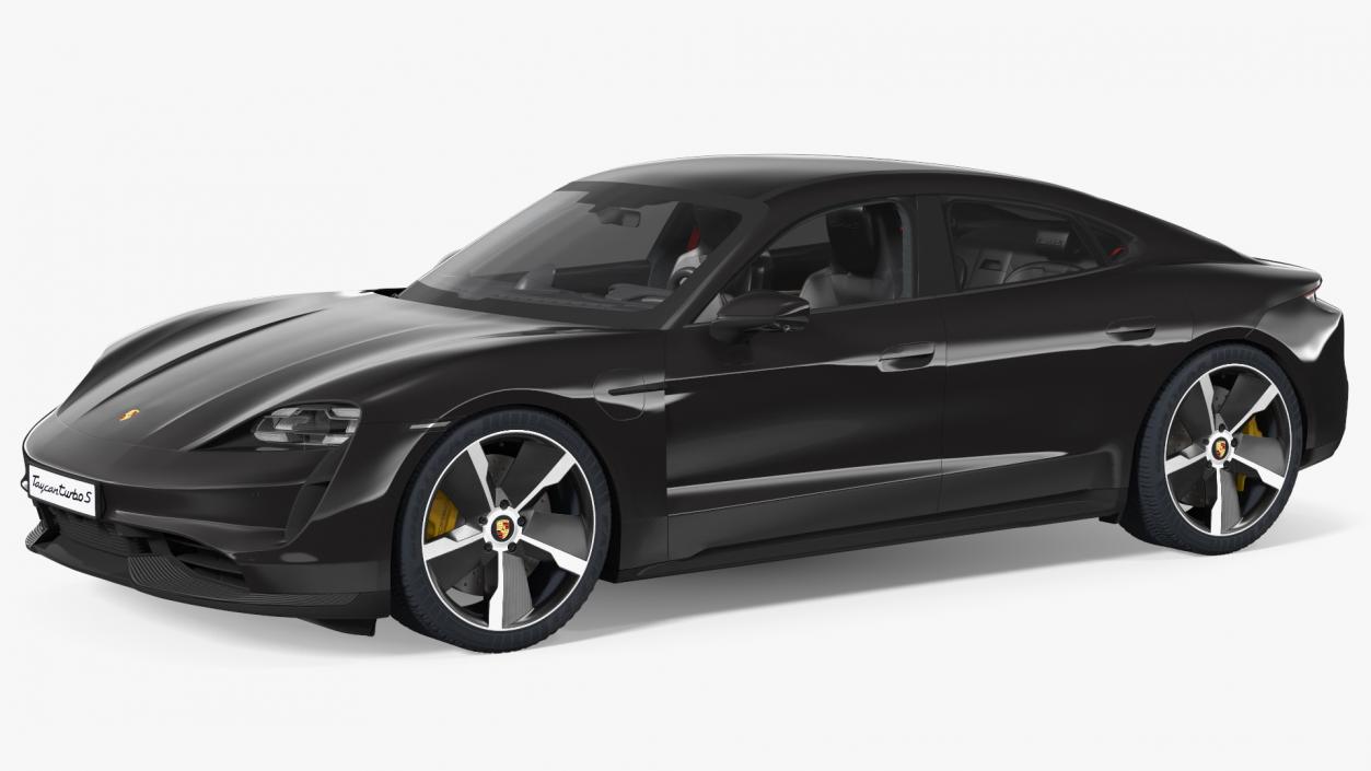 3D Porsche Taycan Turbo S 2020 Black model