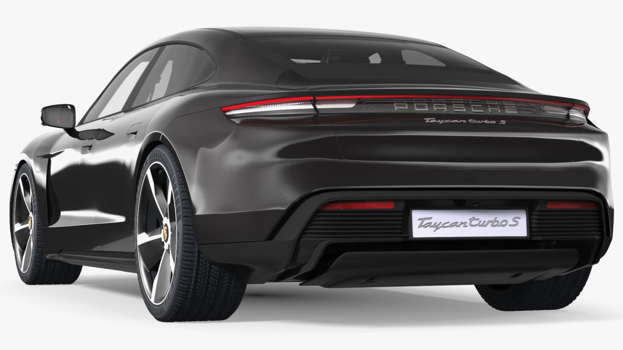 3D Porsche Taycan Turbo S 2020 Black model