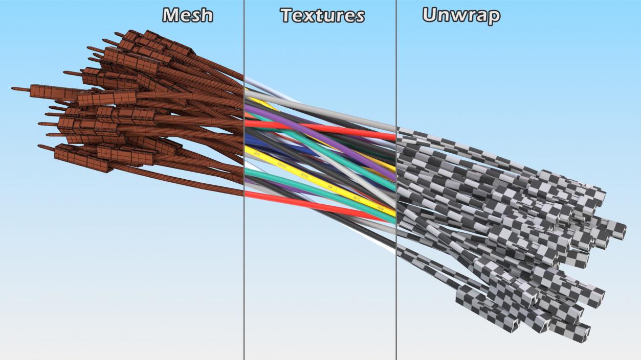 3D model Jumper Wires Multicolored