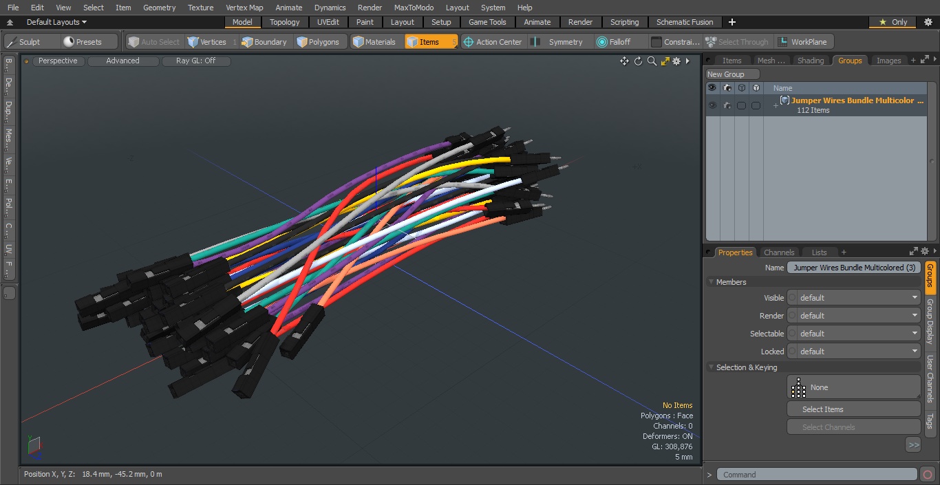 3D model Jumper Wires Multicolored