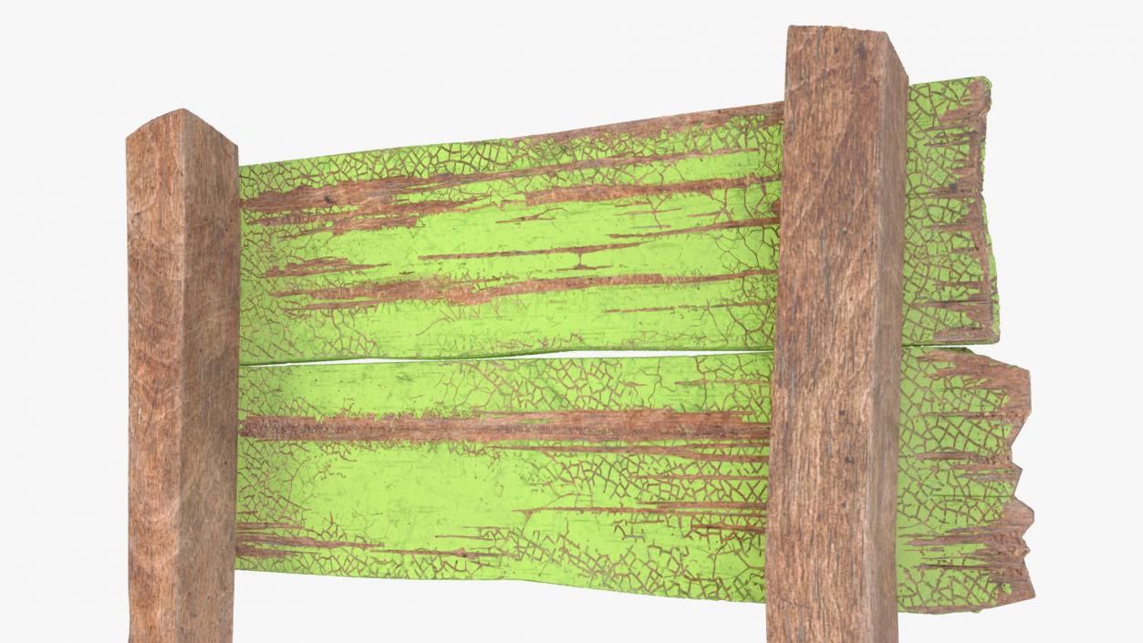 Aged Rustic Wooden Signpost 3D